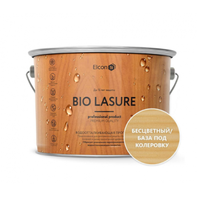 Пропитка для дерева водоотталкивающая Elcon Bio Lasure, бесцветный, 9л